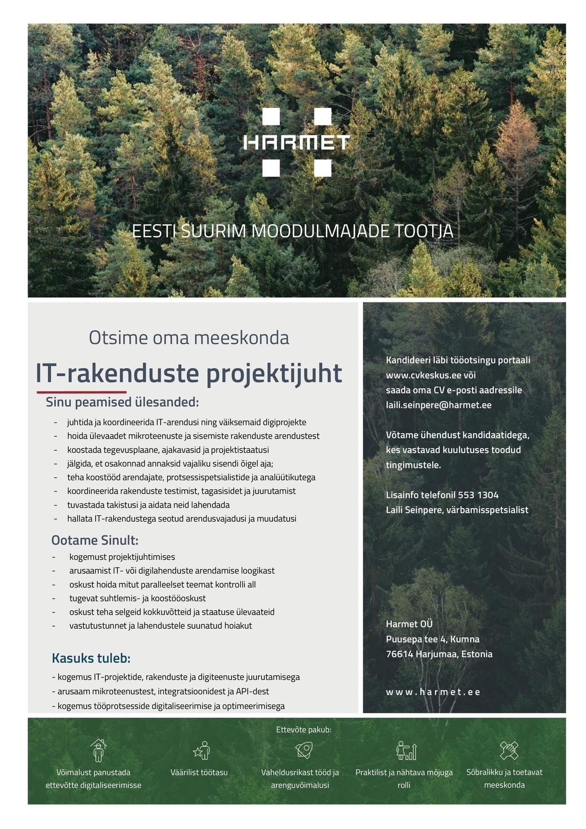 Harmet OÜ IT-rakenduste projektijuht