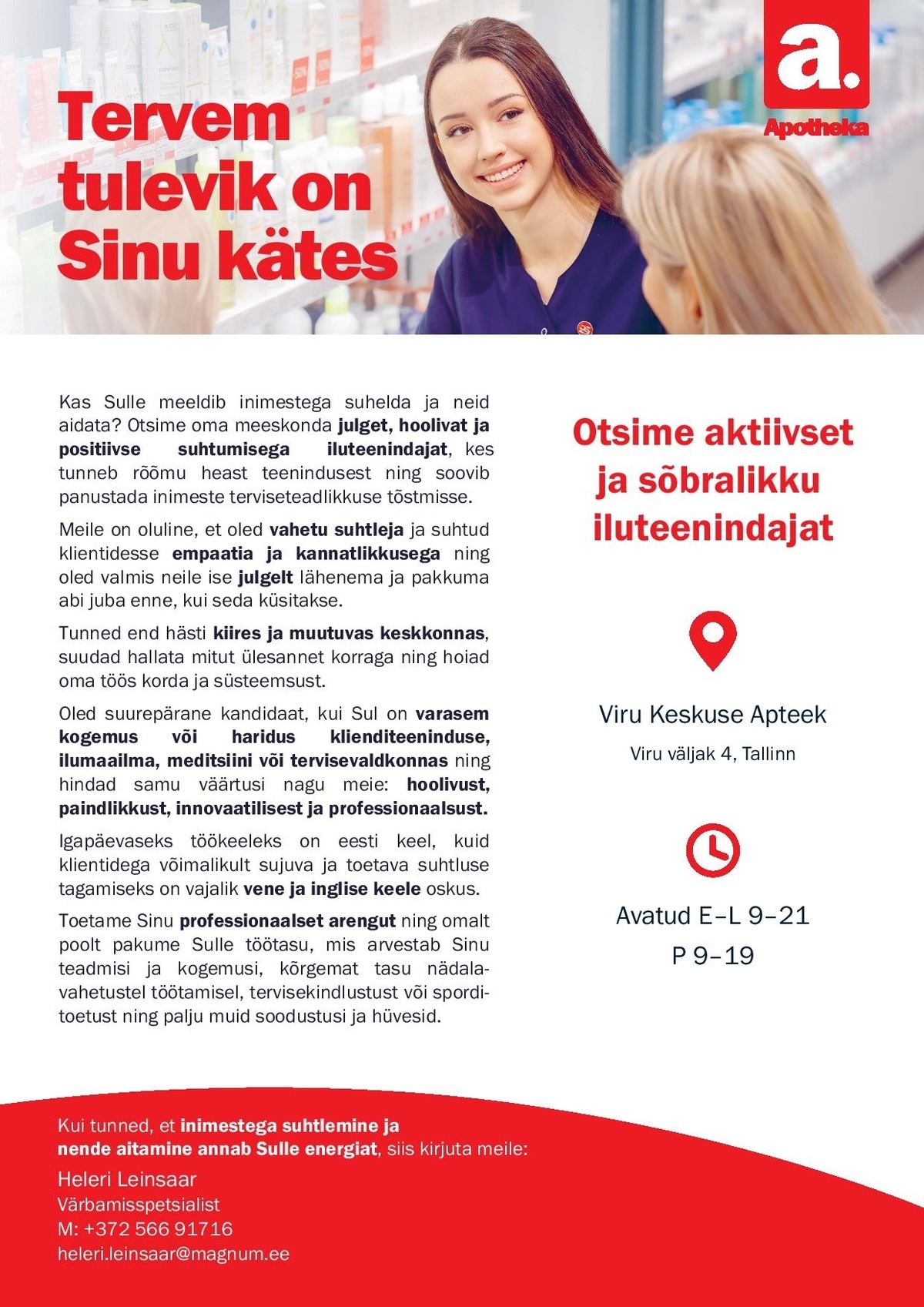 Apotheka Iluteenindaja Viru Keskuse Apteeki