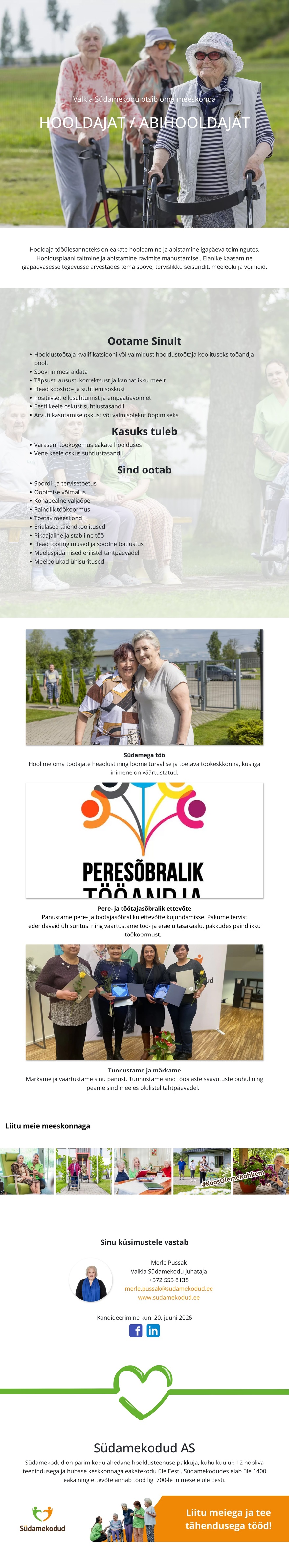 Valkla Südamekodu OÜ Hooldaja / Abihooldaja Valkla Südamekodusse