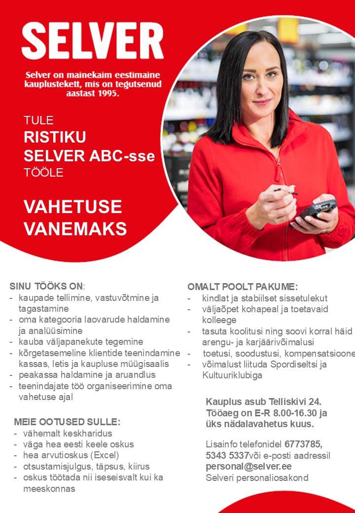 Selver Vahetuse vanem Ristiku Selver ABC-s