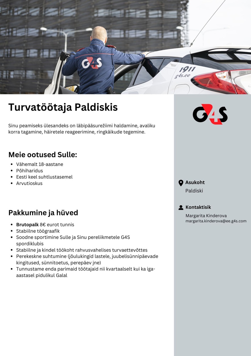 AS G4S Eesti Turvatöötaja Paldiskis