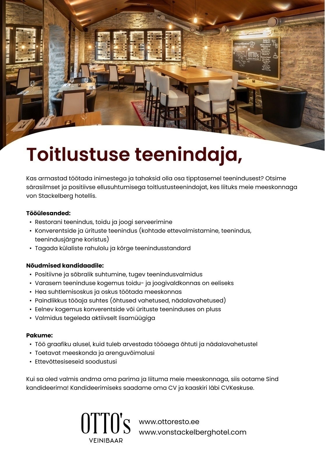 Easy Stay Hospitality OÜ Toitlustusteenindaja