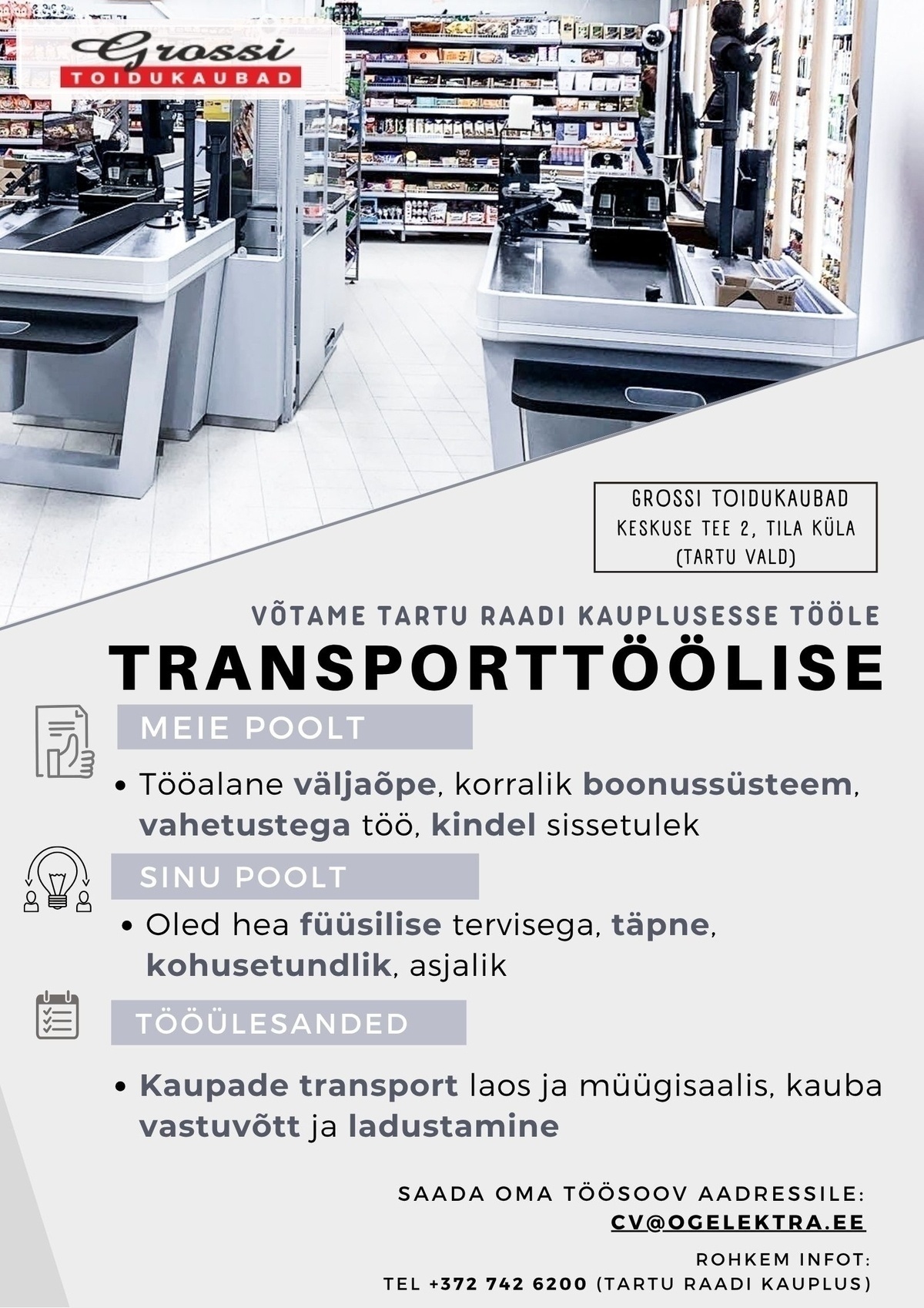 OG Elektra AS Transporttööline (Tartu Raadi)