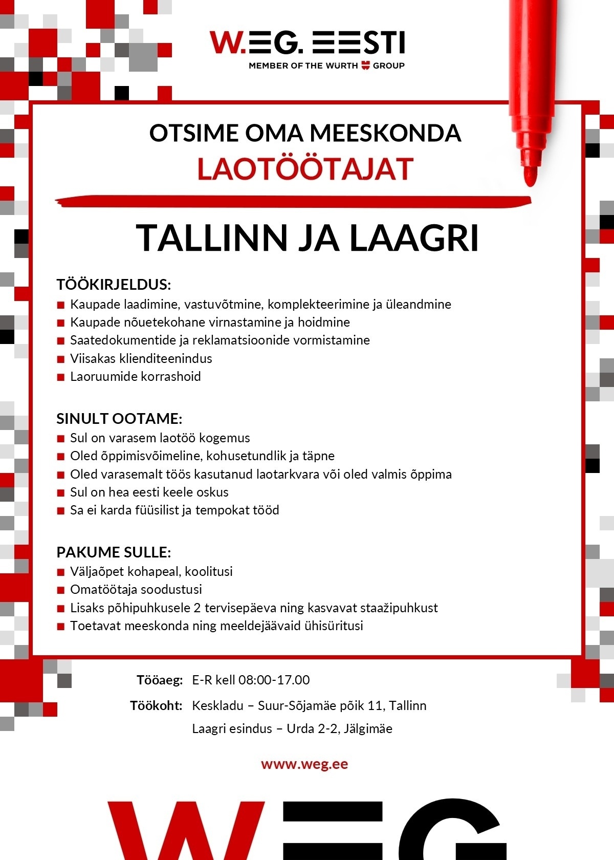 W.EG. Eesti OÜ Laotöötaja