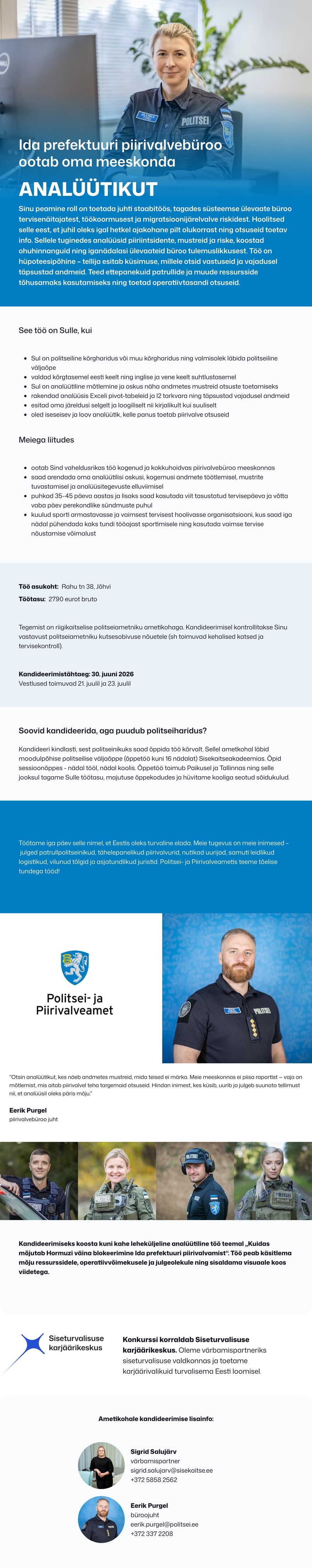 Siseturvalisuse karjäärikeskus Analüütik