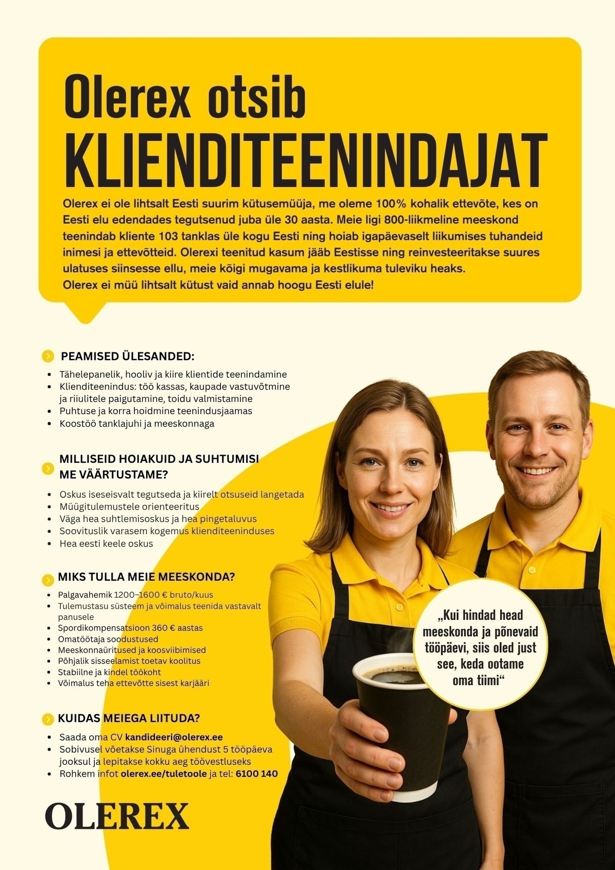 Olerex AS Klienditeenindaja Jõgeva teenindusjaama