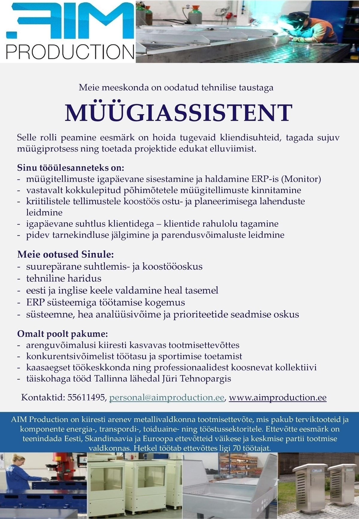 AIM PRODUCTION OÜ MÜÜGIASSISTENT