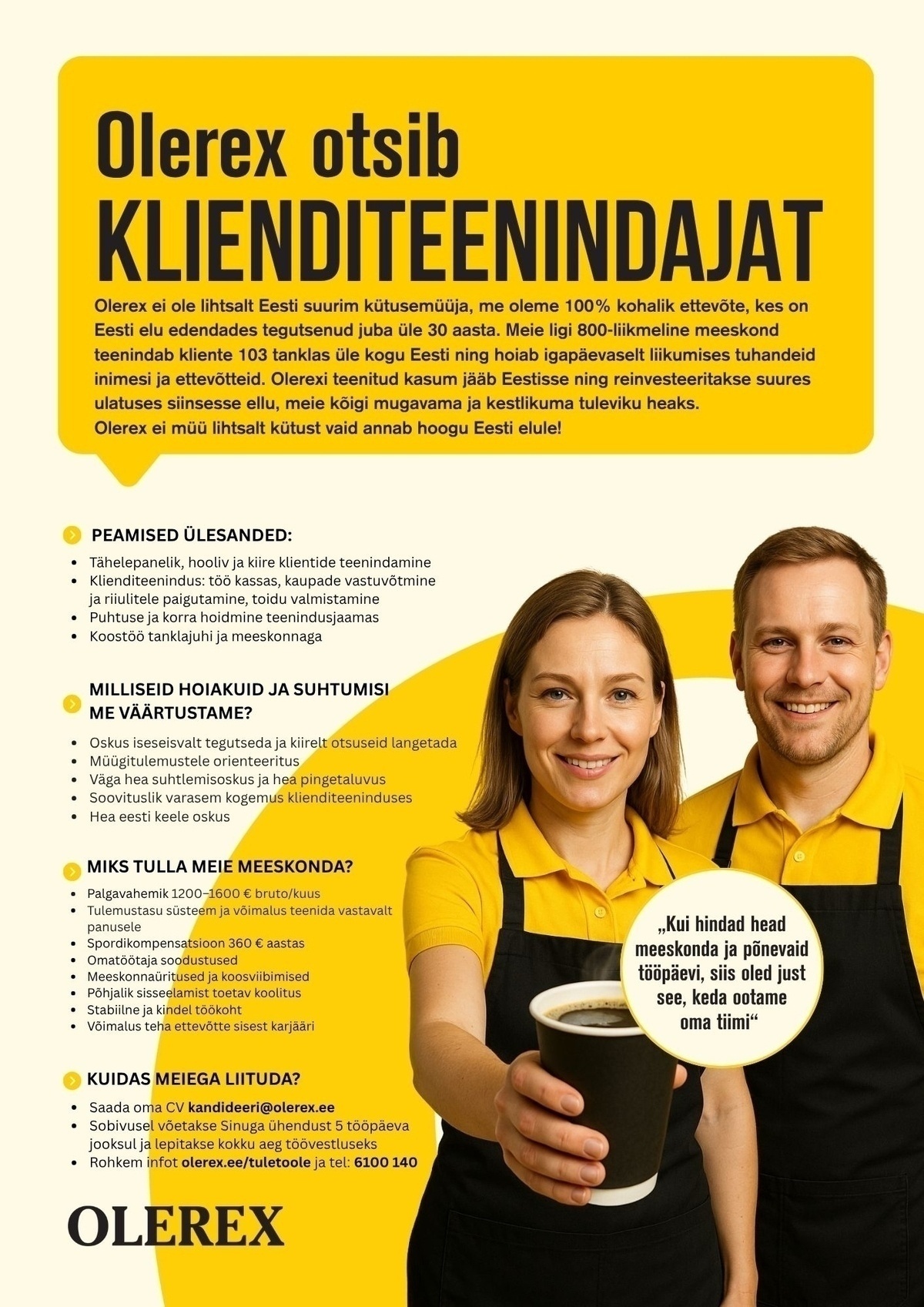 Olerex AS Klienditeenindaja Aovere teenindusjaama