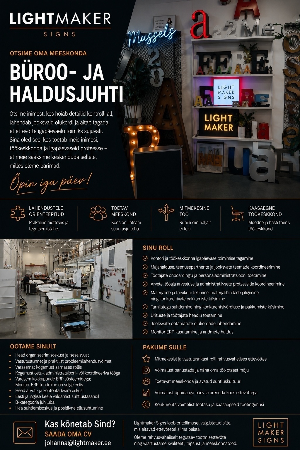 Lightmaker OÜ BÜROO- JA HALDUSJUHT