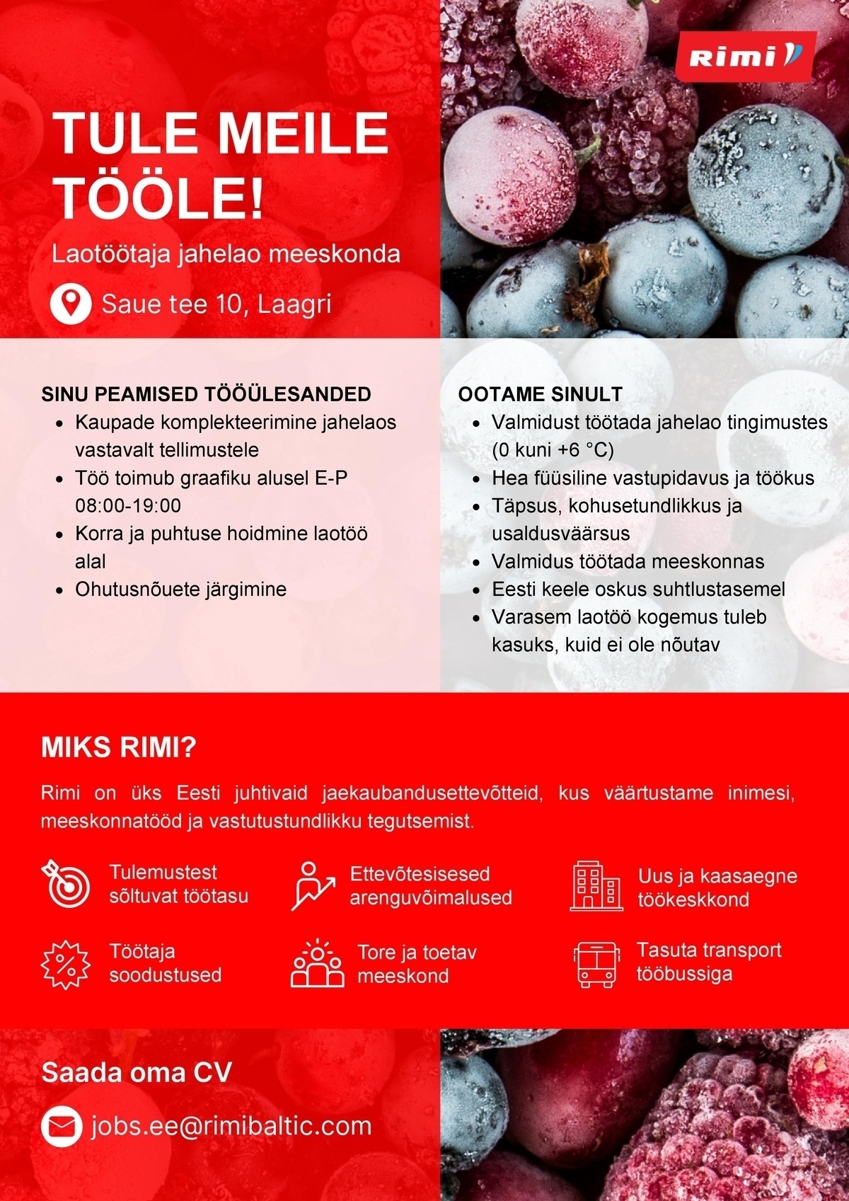 Rimi Logistics OÜ Laotöötaja