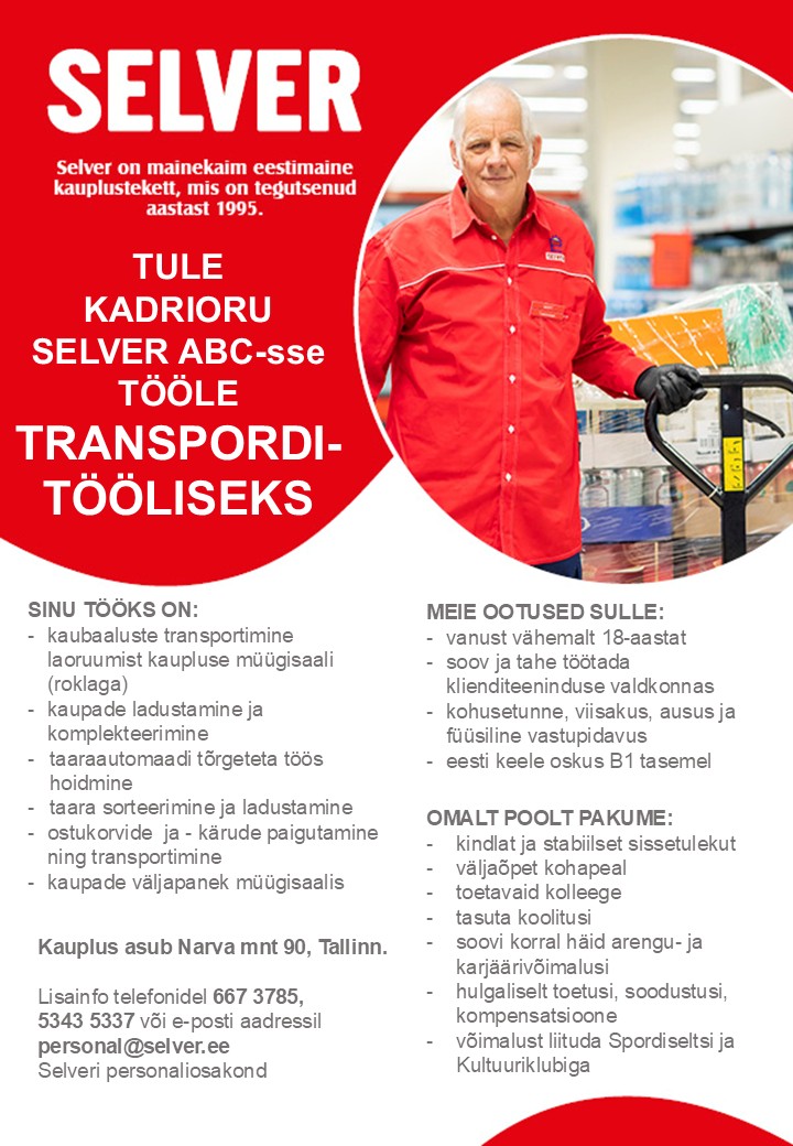 Selver Transporditööline Kadrioru Selver ABC-s
