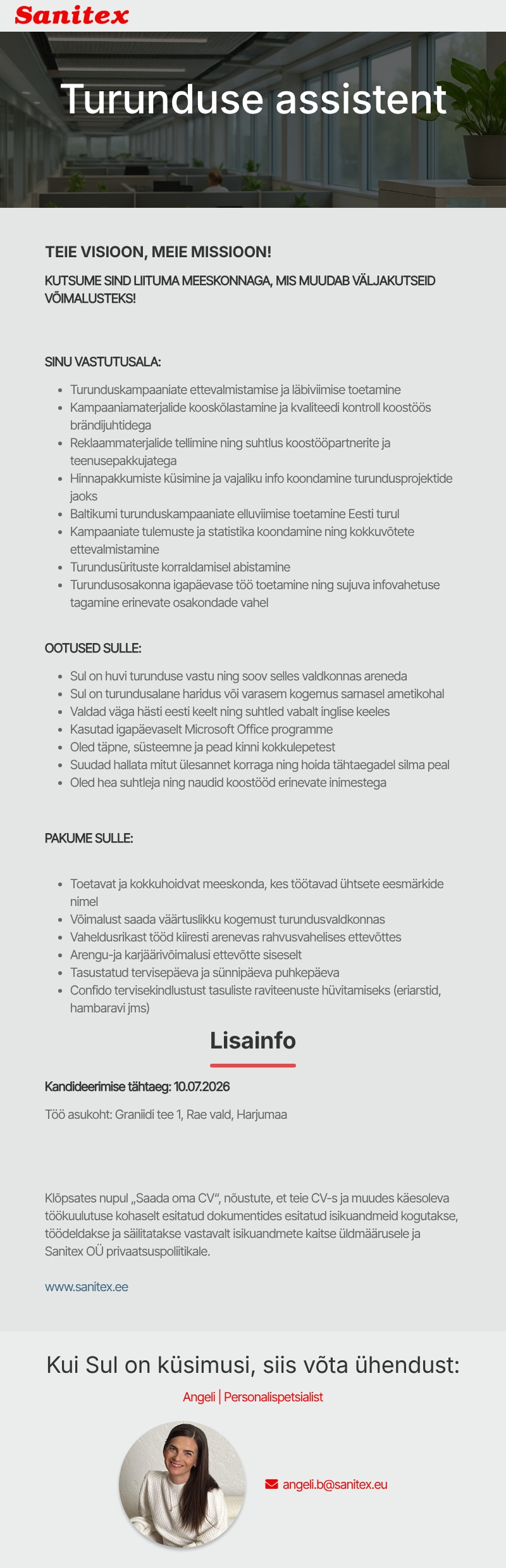 Sanitex OÜ Turunduse assistent