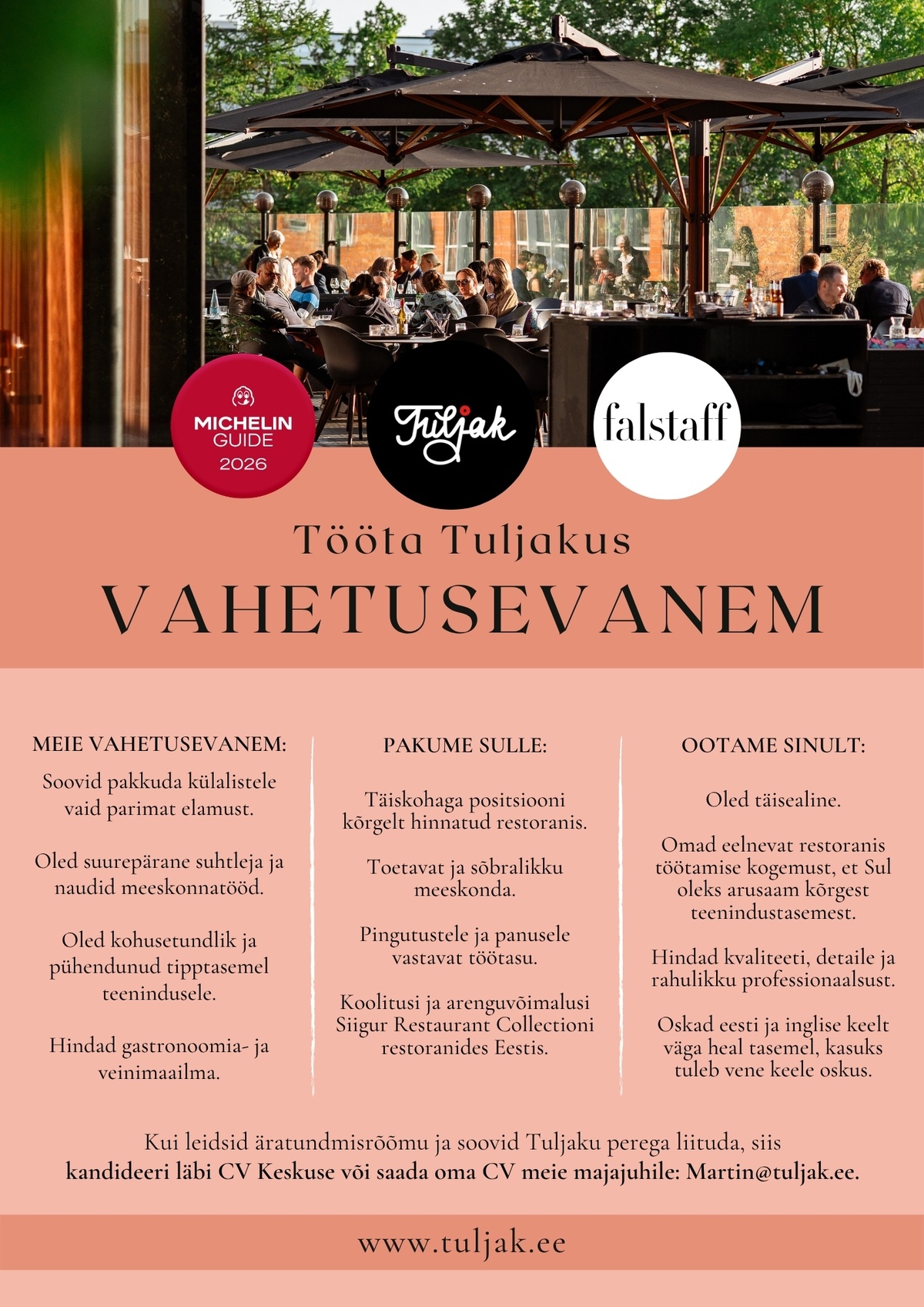 Tuljak VAHETUSEVANEM Tuljakusse