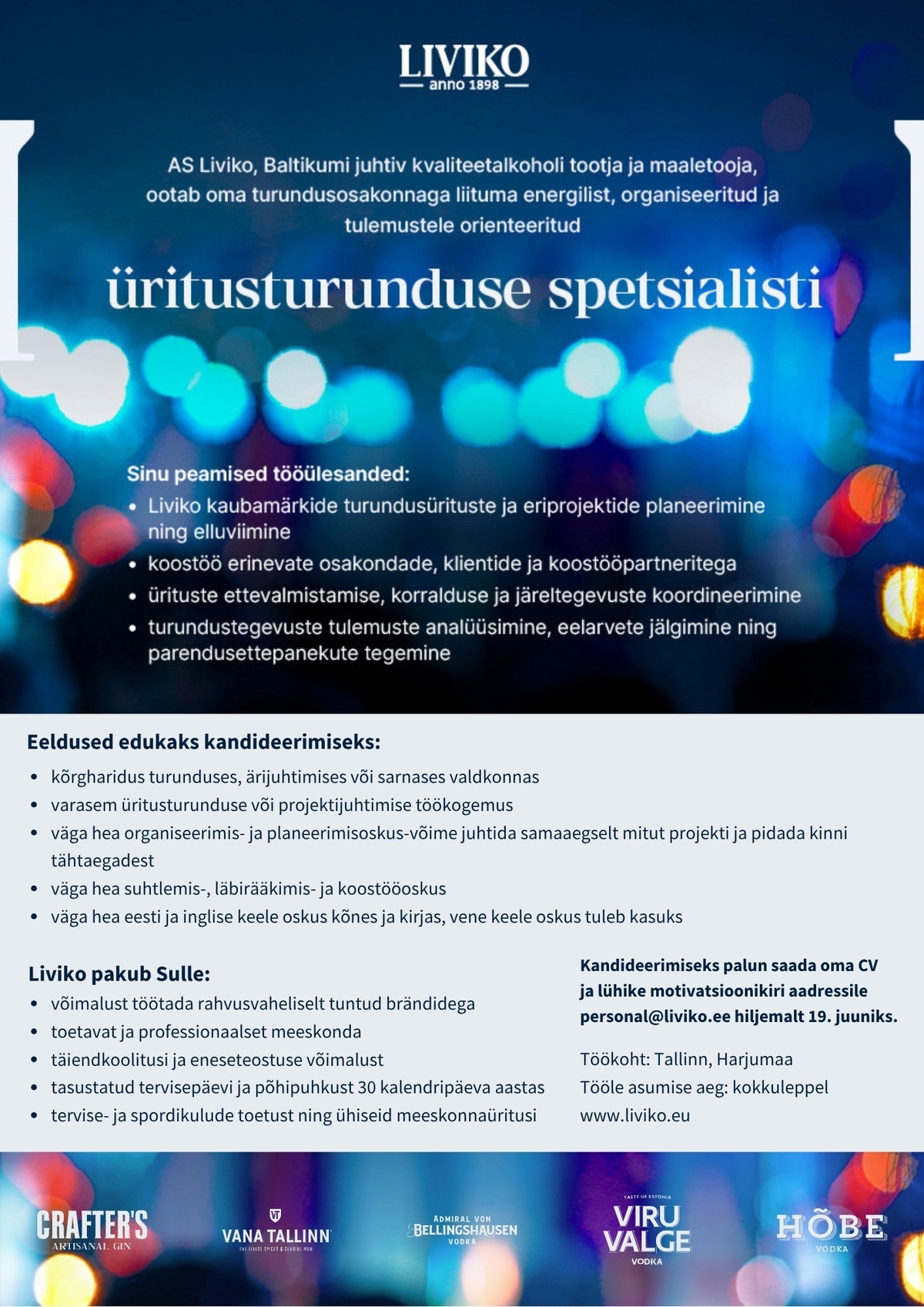 Liviko AS Üritusturunduse spetsialist