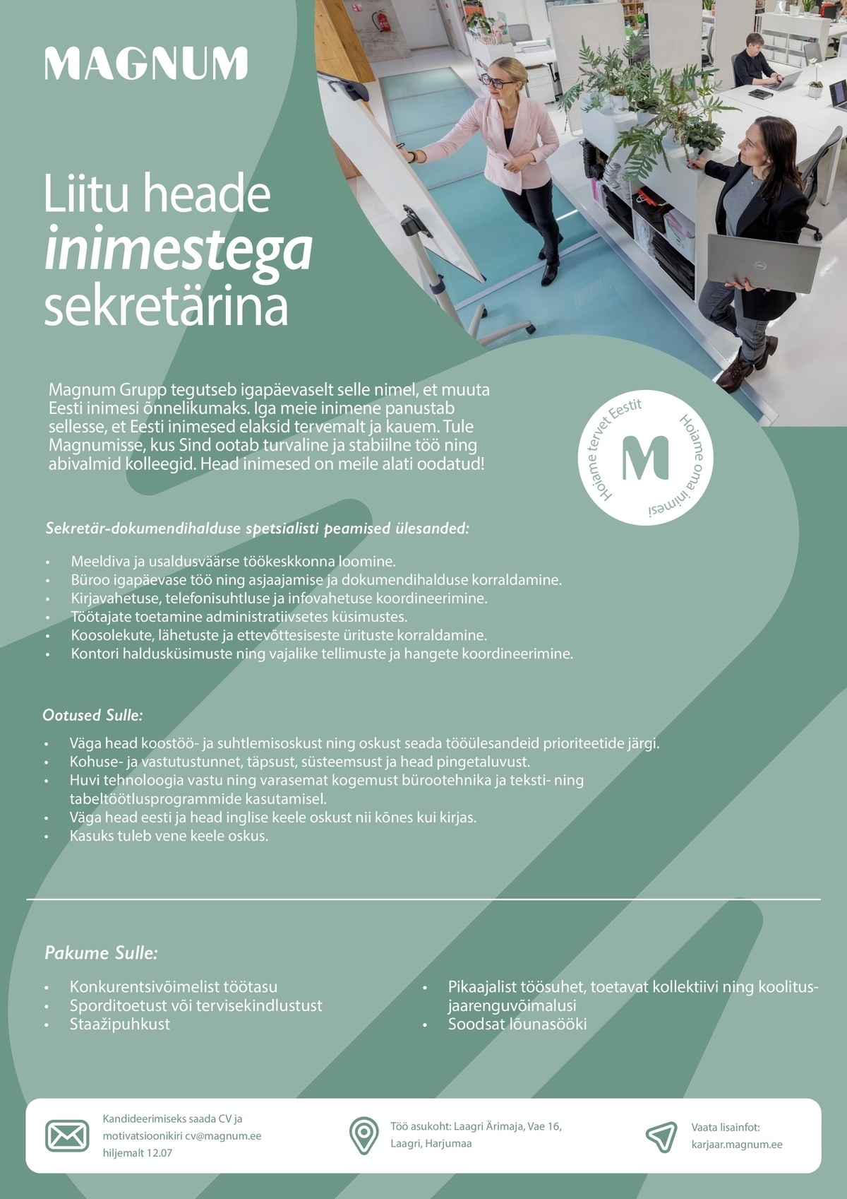 Magnum AS Sekretär-dokumendihalduse spetsialist