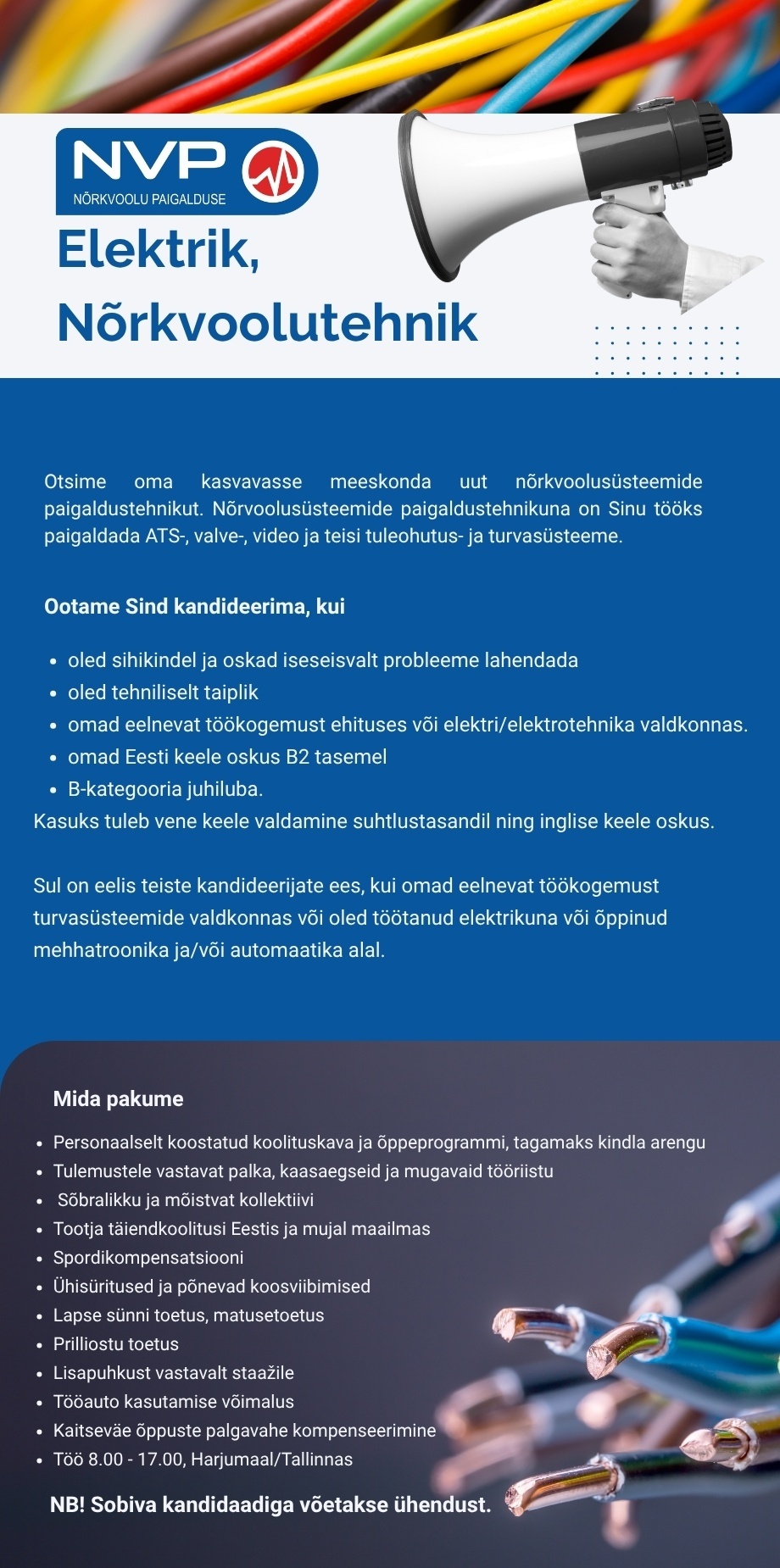 Nõrkvoolu Paigalduse OÜ Elektrik/nõrkvoolutehnik