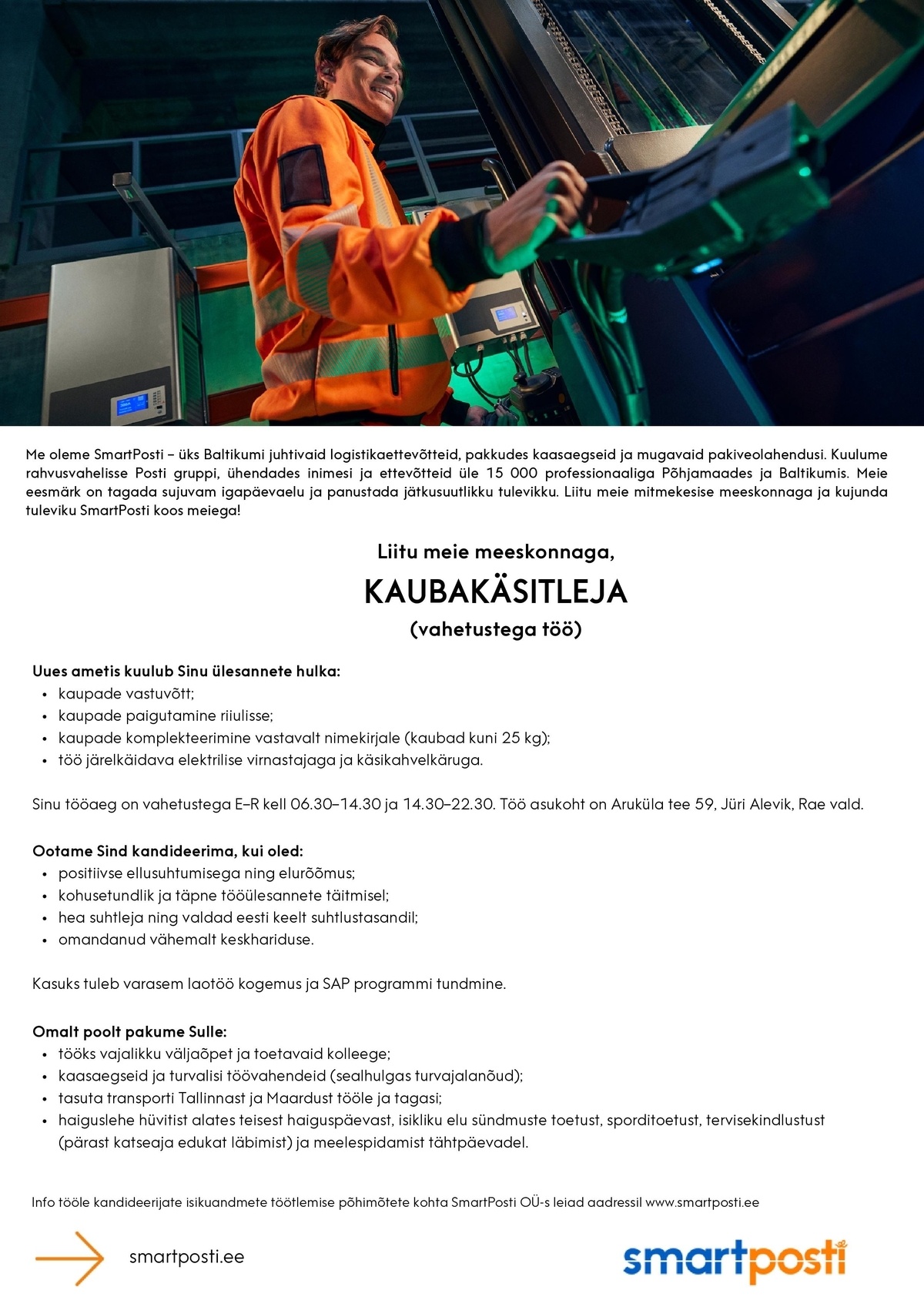 SmartPosti OÜ Kaubakäsitleja