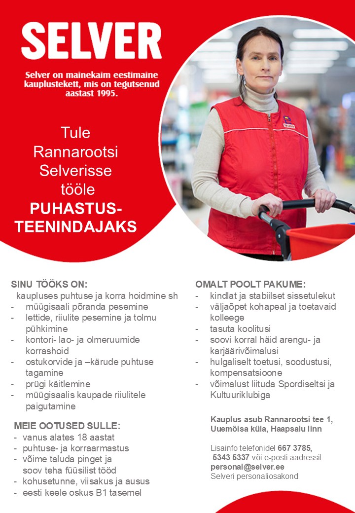 Selver Puhastusteenindaja Rannarootsi Selveris
