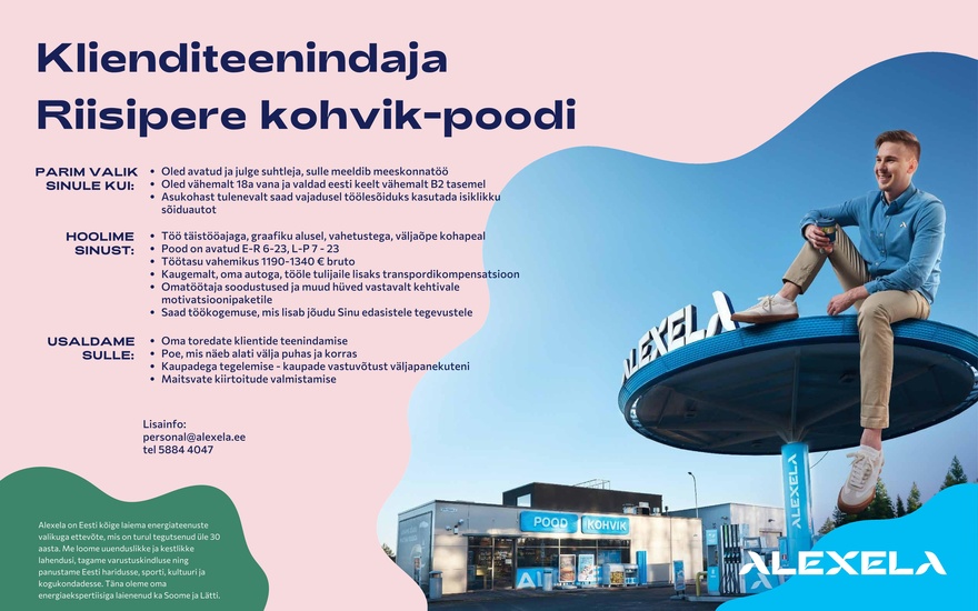 AS Alexela Klienditeenindaja Riisipere kohvik-poodi