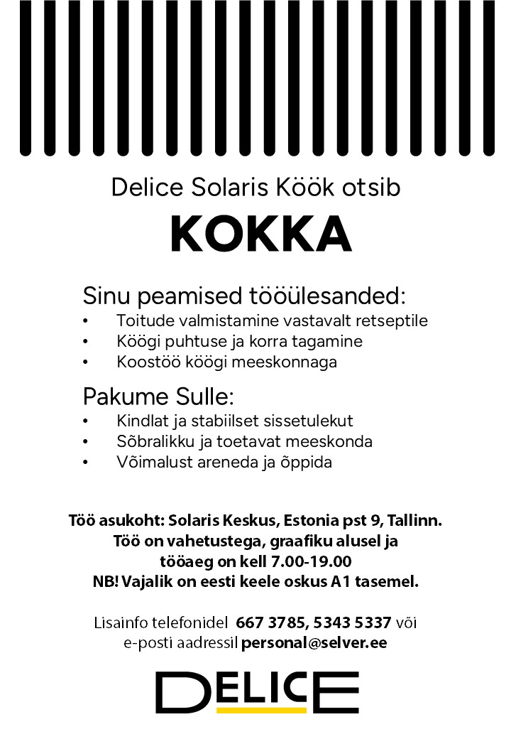 Selver Kokk Delice Solaris kaupluses