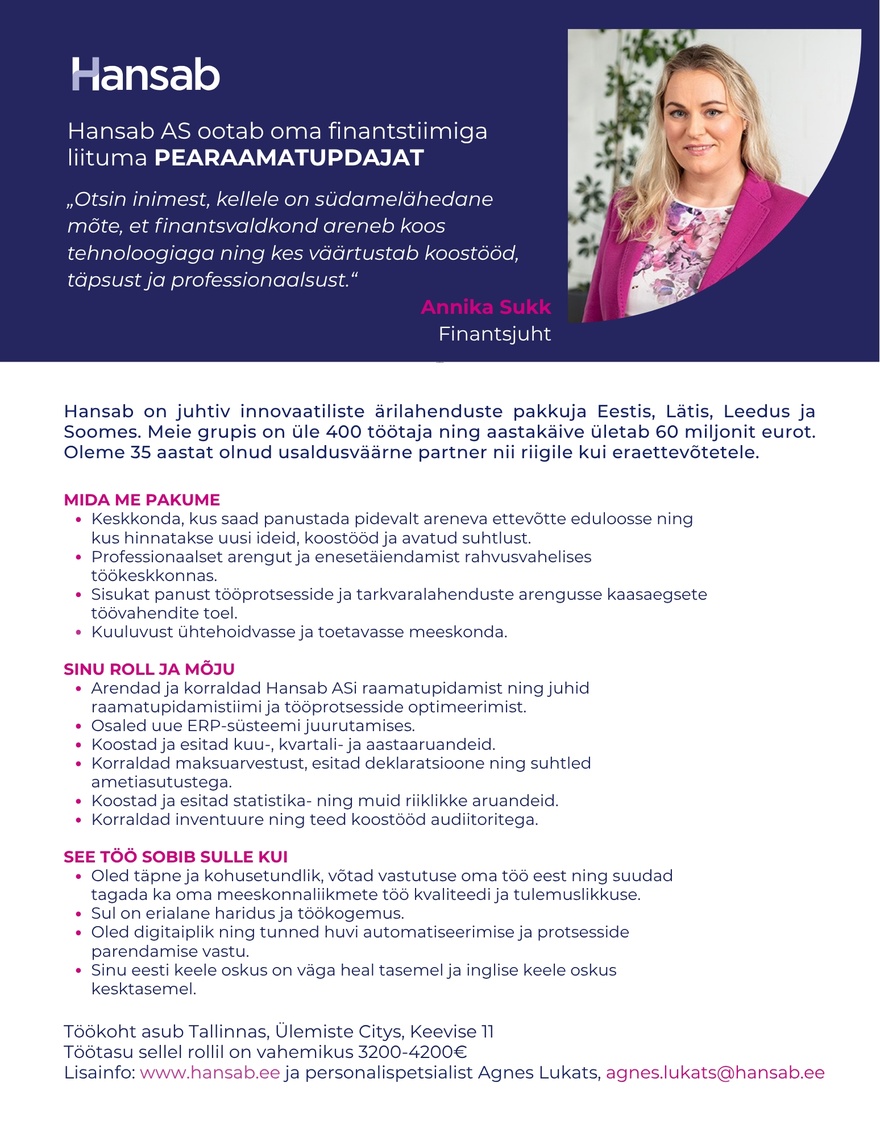 Hansab AS Pearaamatupidaja