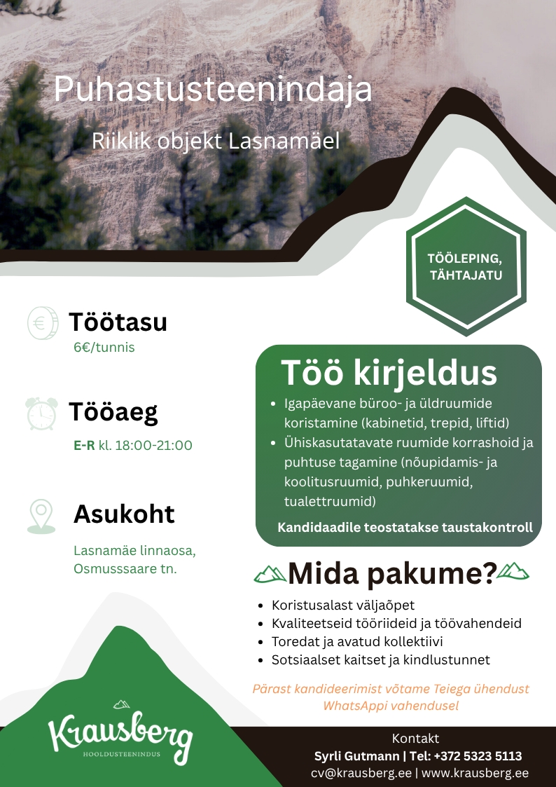 Krausberg Eesti OÜ Puhastusteenindaja riiklikul objektil, Lasnamäe (osaline)