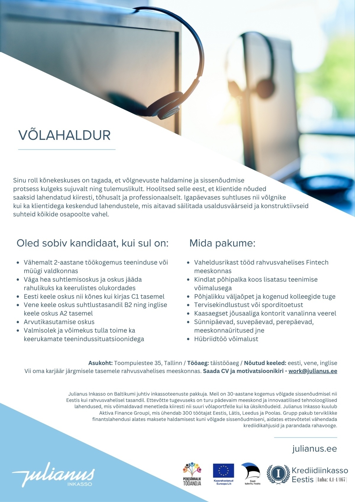 Julianus Inkasso OÜ Võlahaldur