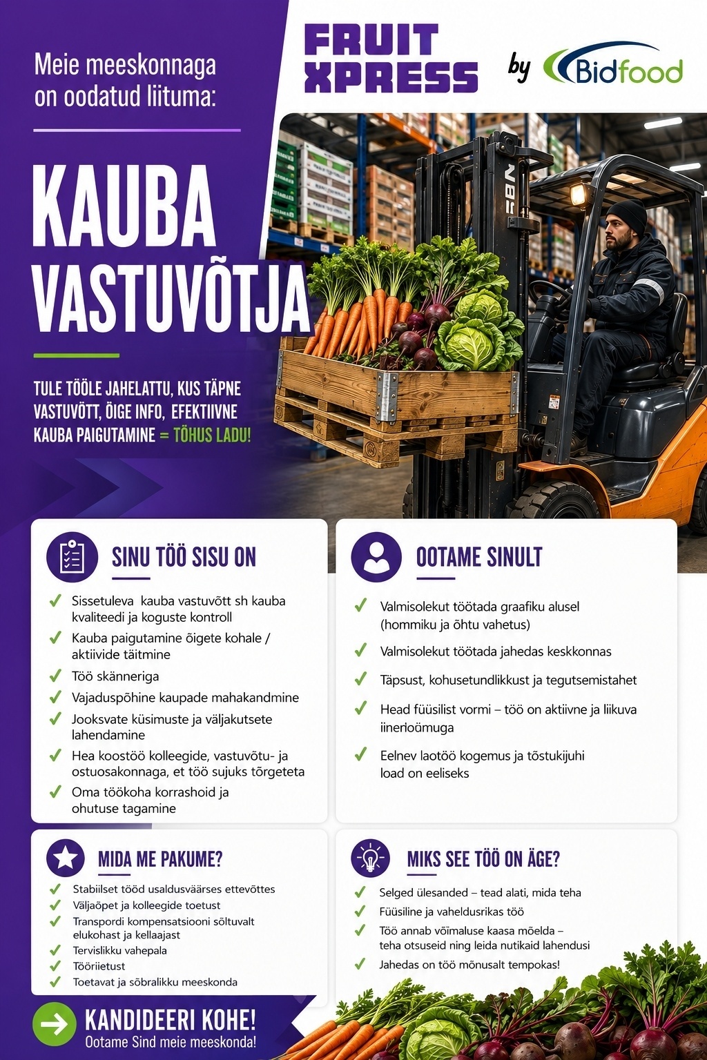 FRUIT XPRESS OÜ Kauba vastuvõtja