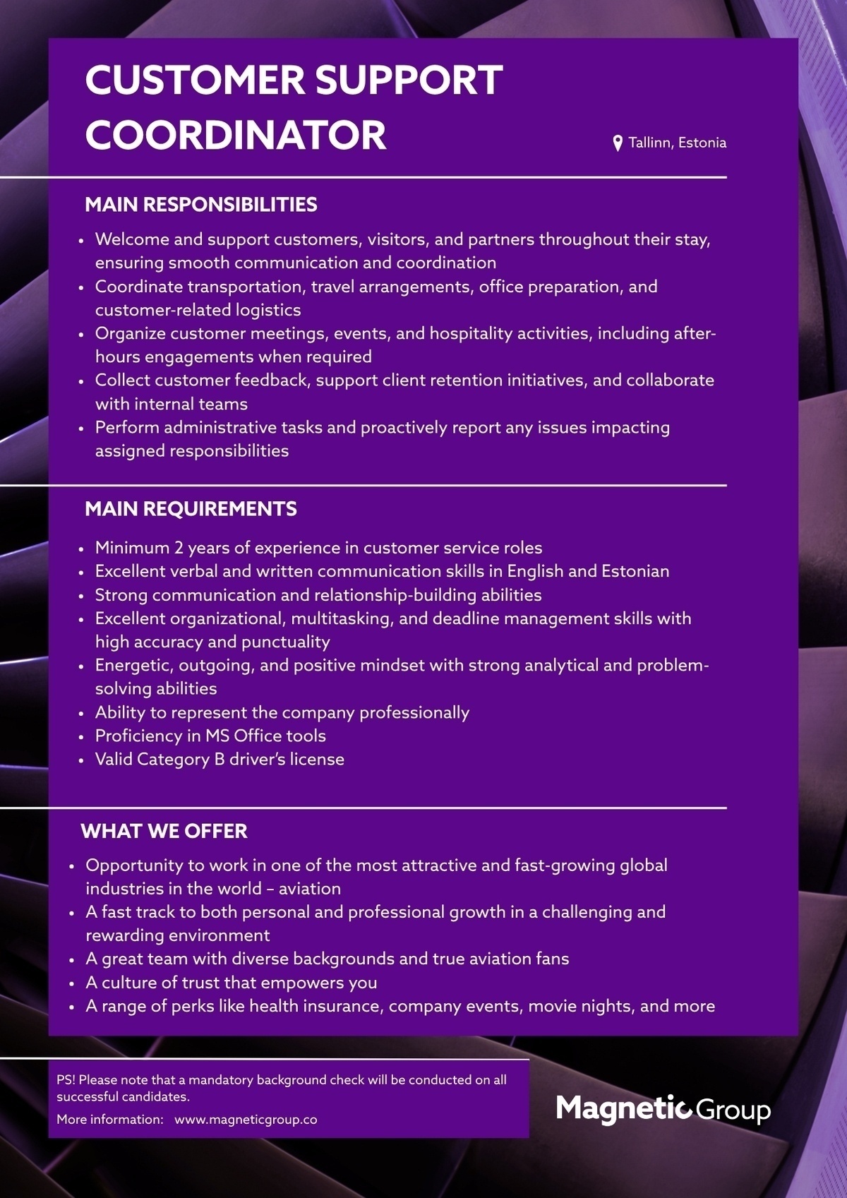 Magnetic MRO AS Customer Support Coordinator