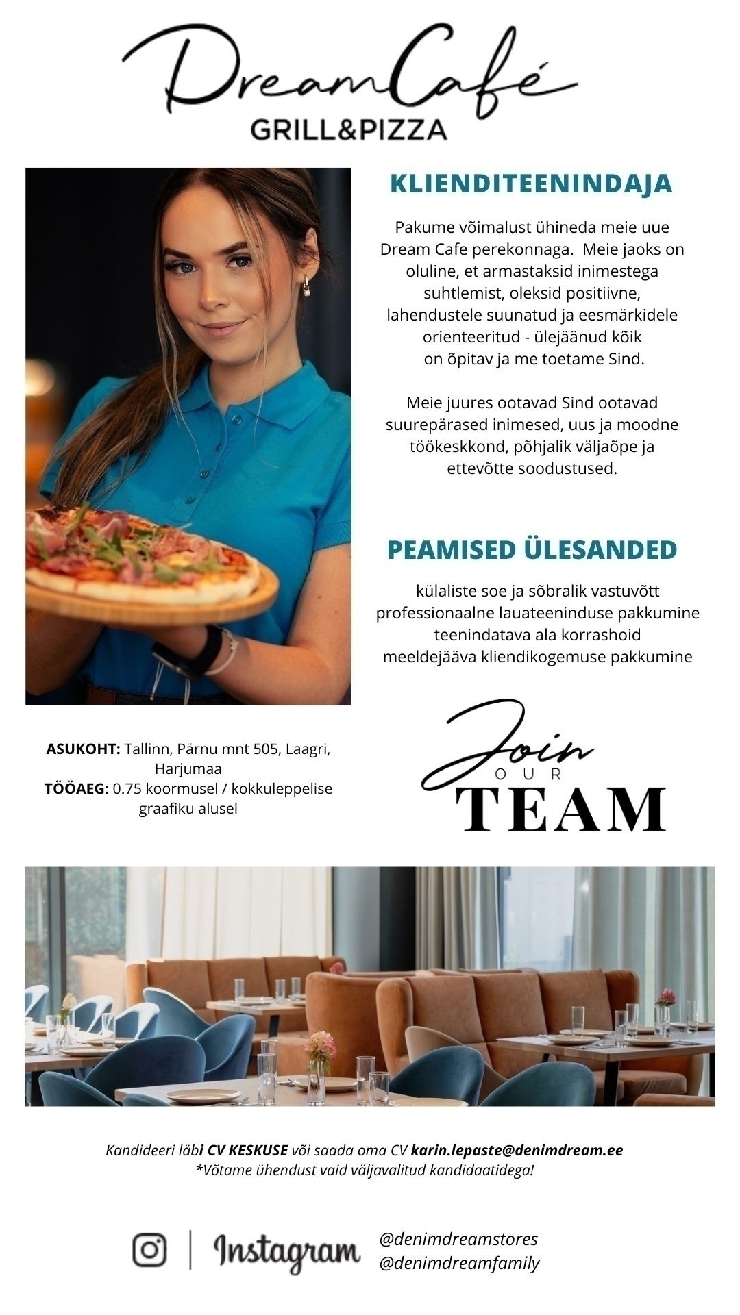Põldma Kaubanduse AS KLIENDITEENINDAJA SUVEKS (Dream Cafe, Laagris)