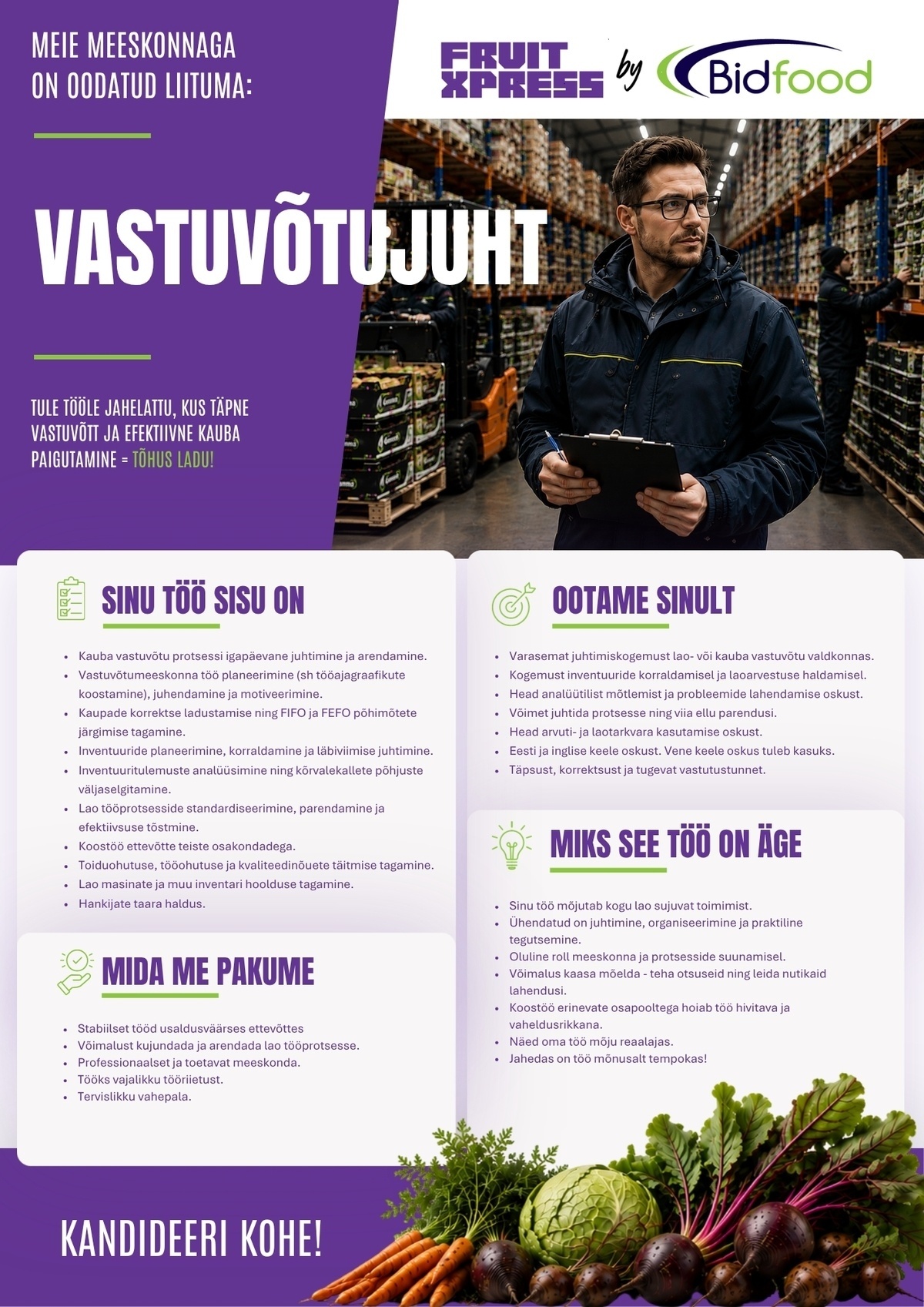 FRUIT XPRESS OÜ Vastuvõtujuht