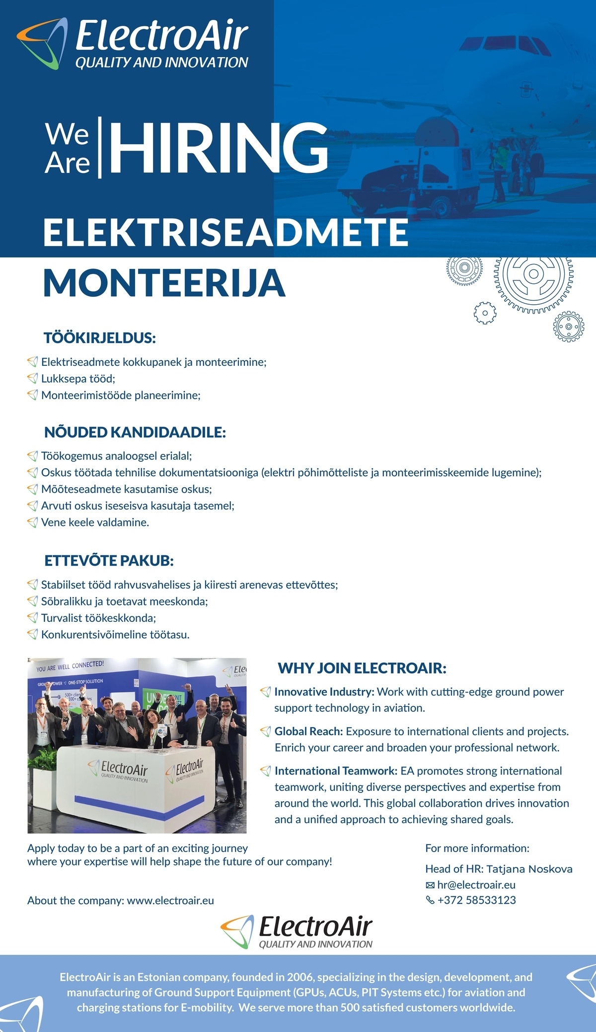 ELECTROAIR OÜ Elektriseadmete Monteerija