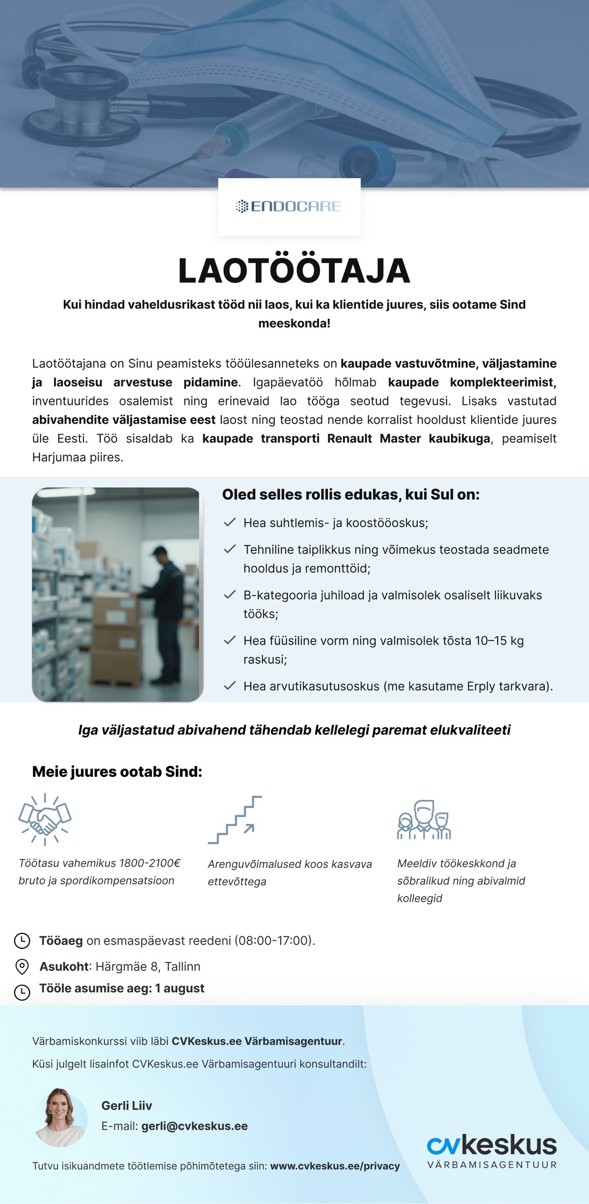 Endocare Estonia OÜ LAOTÖÖTAJA