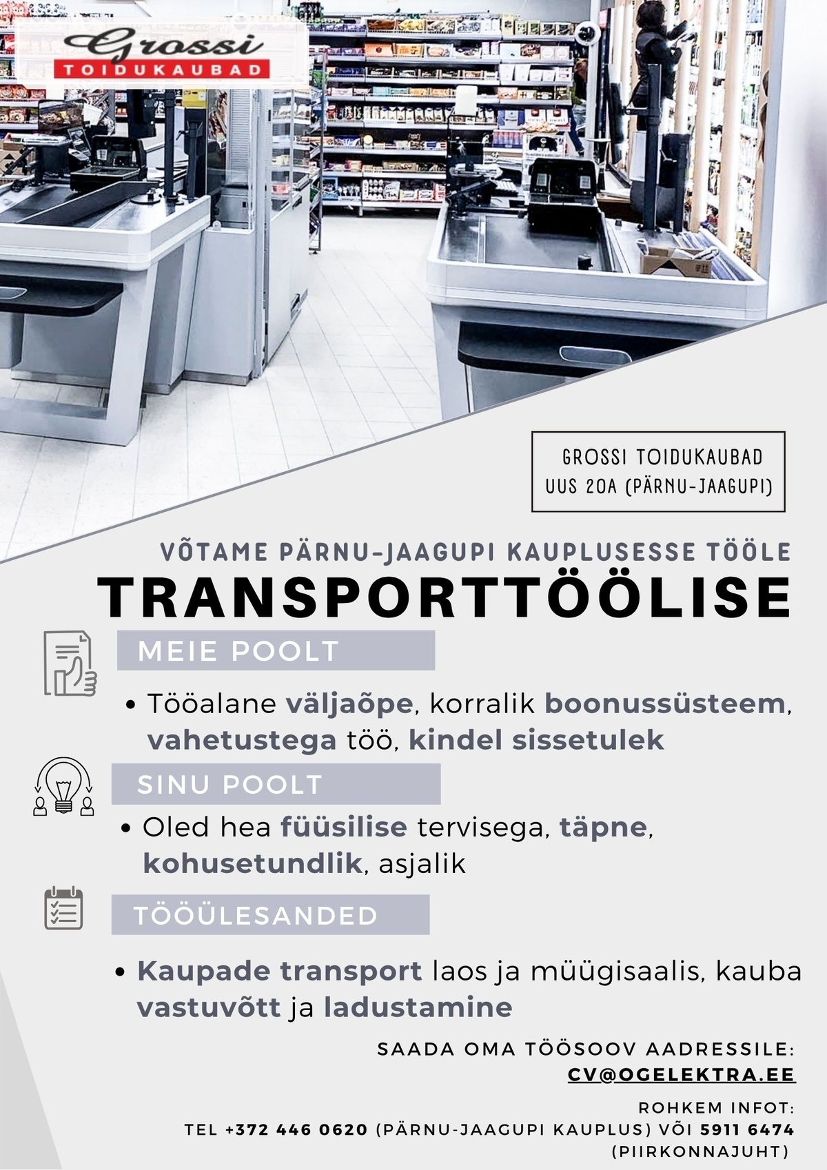 OG Elektra AS Transporttööline (Pärnu-Jaagupi)