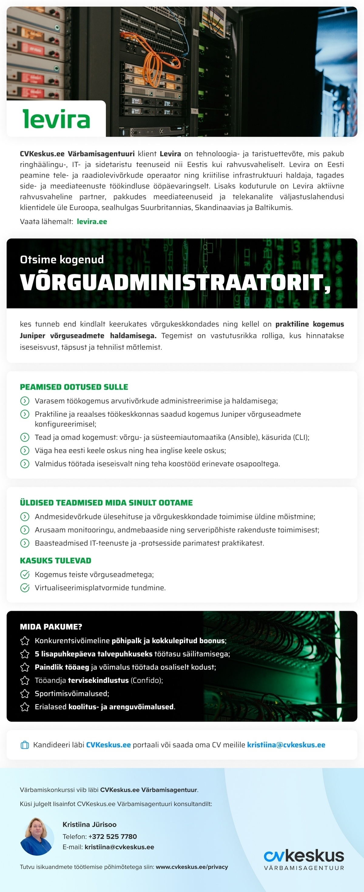 Levira AS VÕRGUADMINISTRAATOR (JUNIPER KOGEMUSEGA)