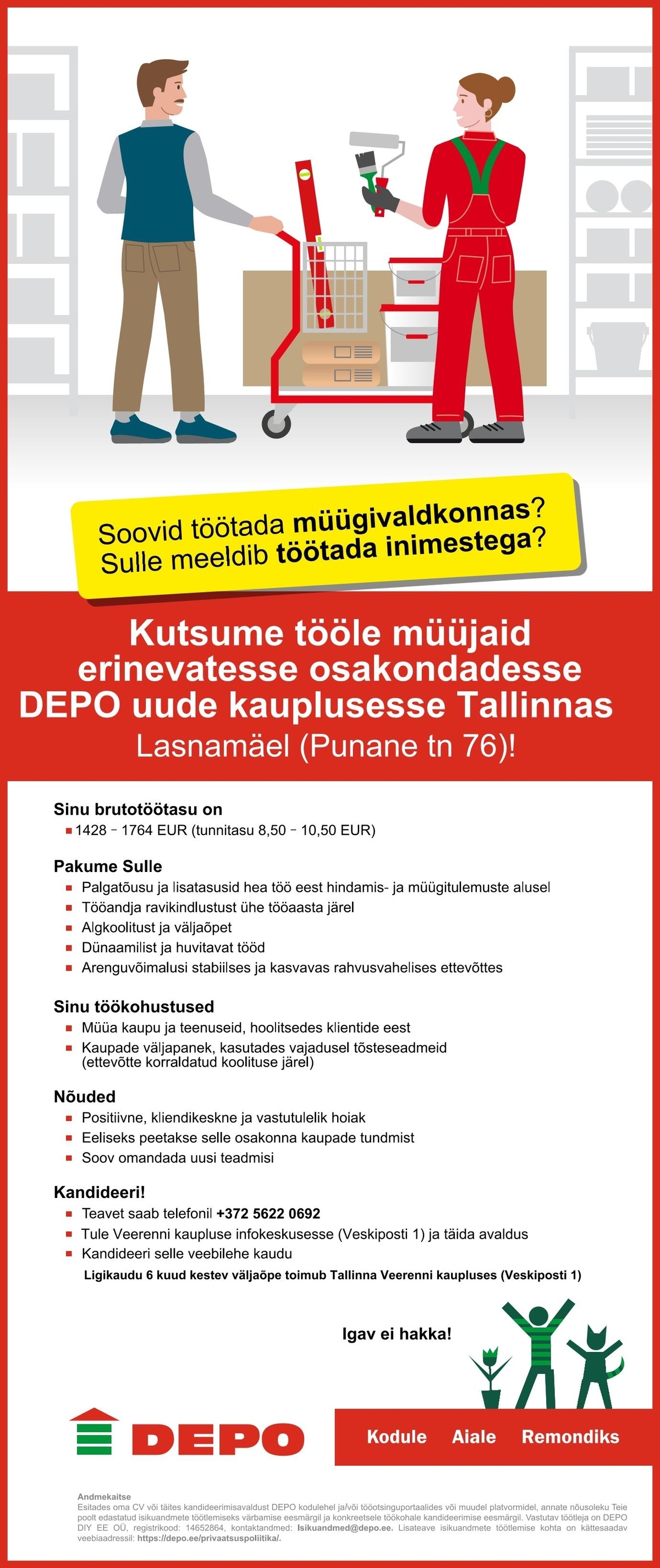 DEPO DIY EE OÜ Müüja, Lasnamäe (Punane tn 76)