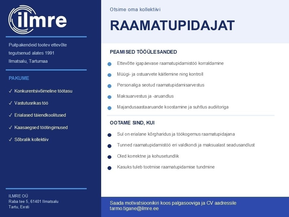 Ilmre OÜ Raamatupidaja