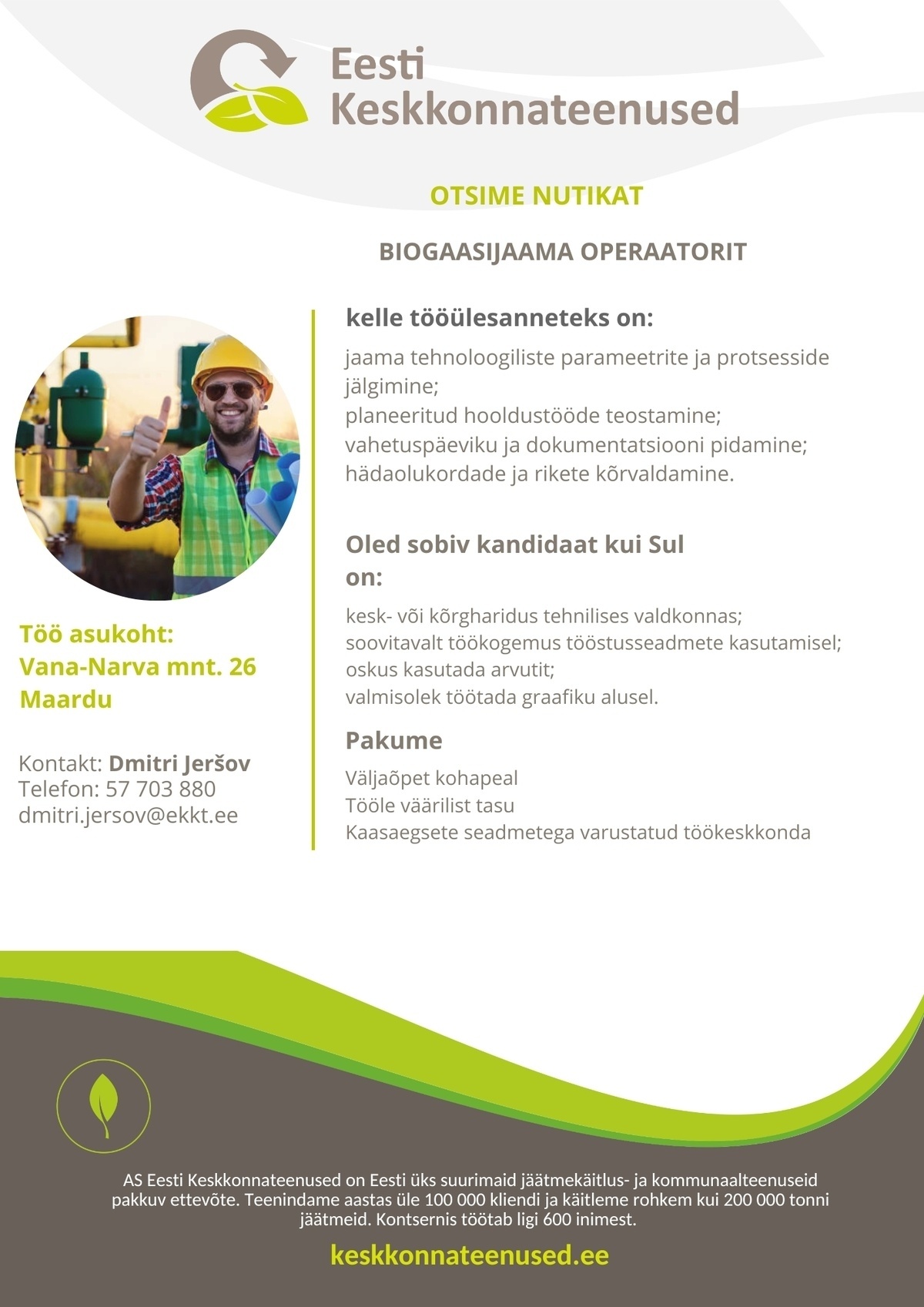 Eesti Keskkonnateenused AS Biogaasijaama operaator